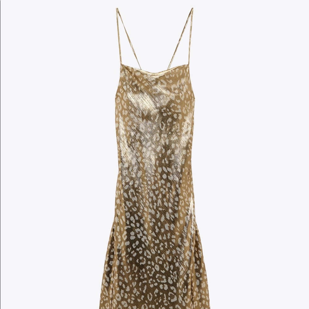 ZARA Satin Midi Camisole Dress NWT